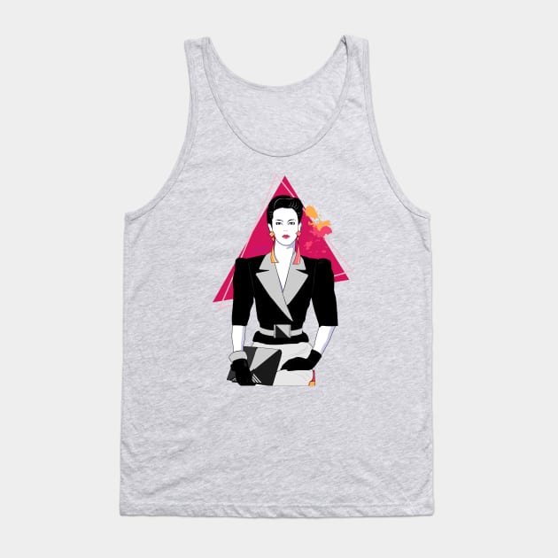 Office Lady 80s Patrick Nagel Tank Top by di-age7